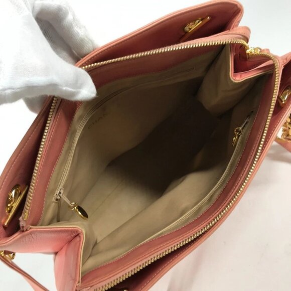 CHANEL Shoulder Bag CC CC Mark Chain Tote Bag Leather pink - Picture 15 of 16